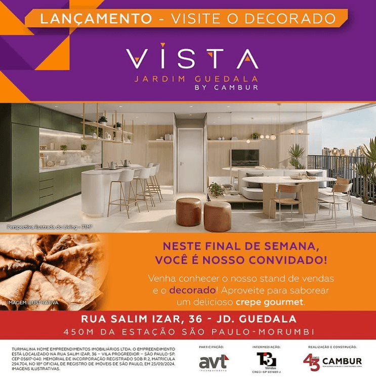 Você é nosso convidado especial para conhecer o stand de vendas e o decorado do Vista Jardim Guedala!