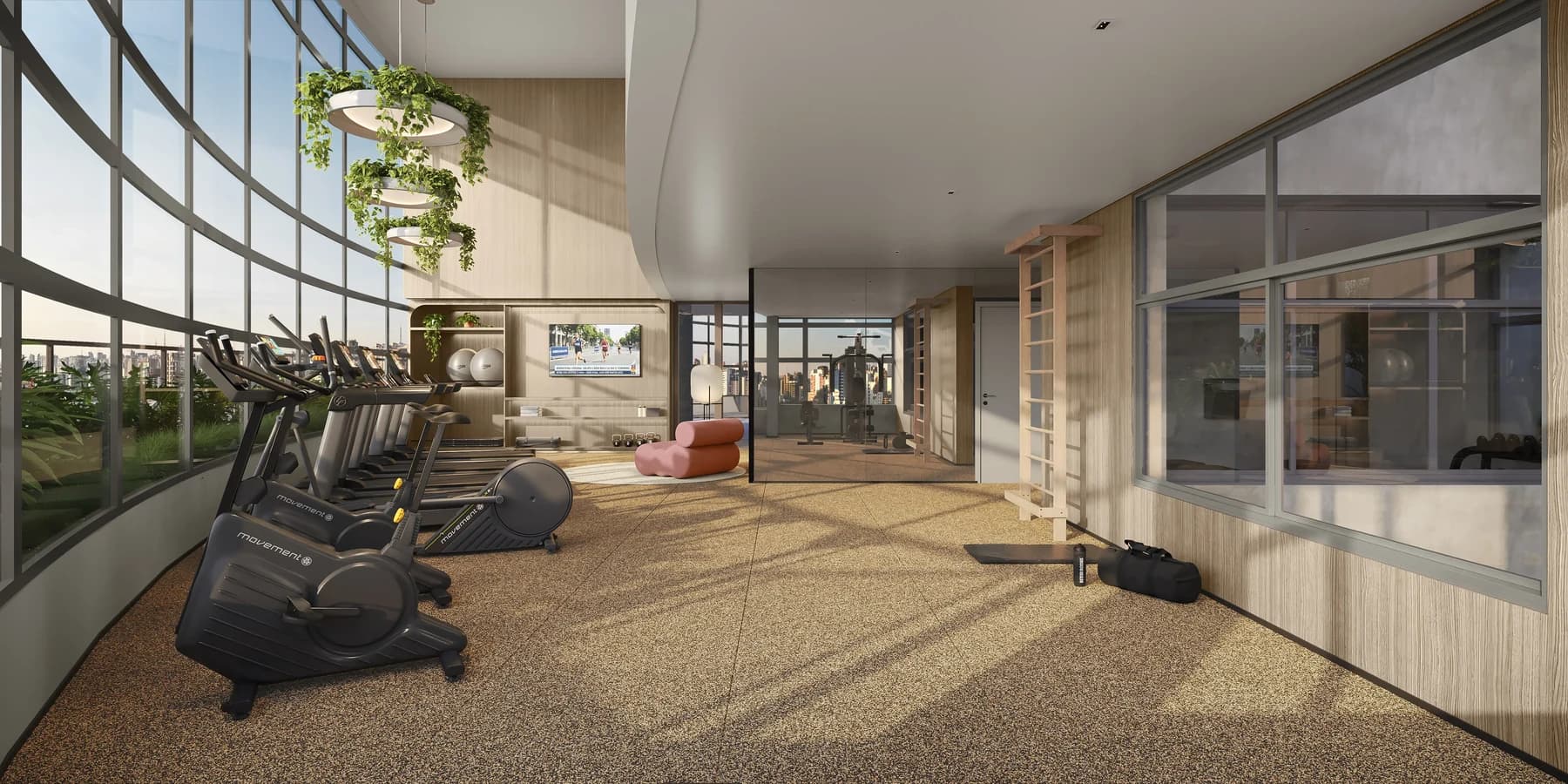 Fitness Rooftop - Perspectiva Ilustrada Infinity