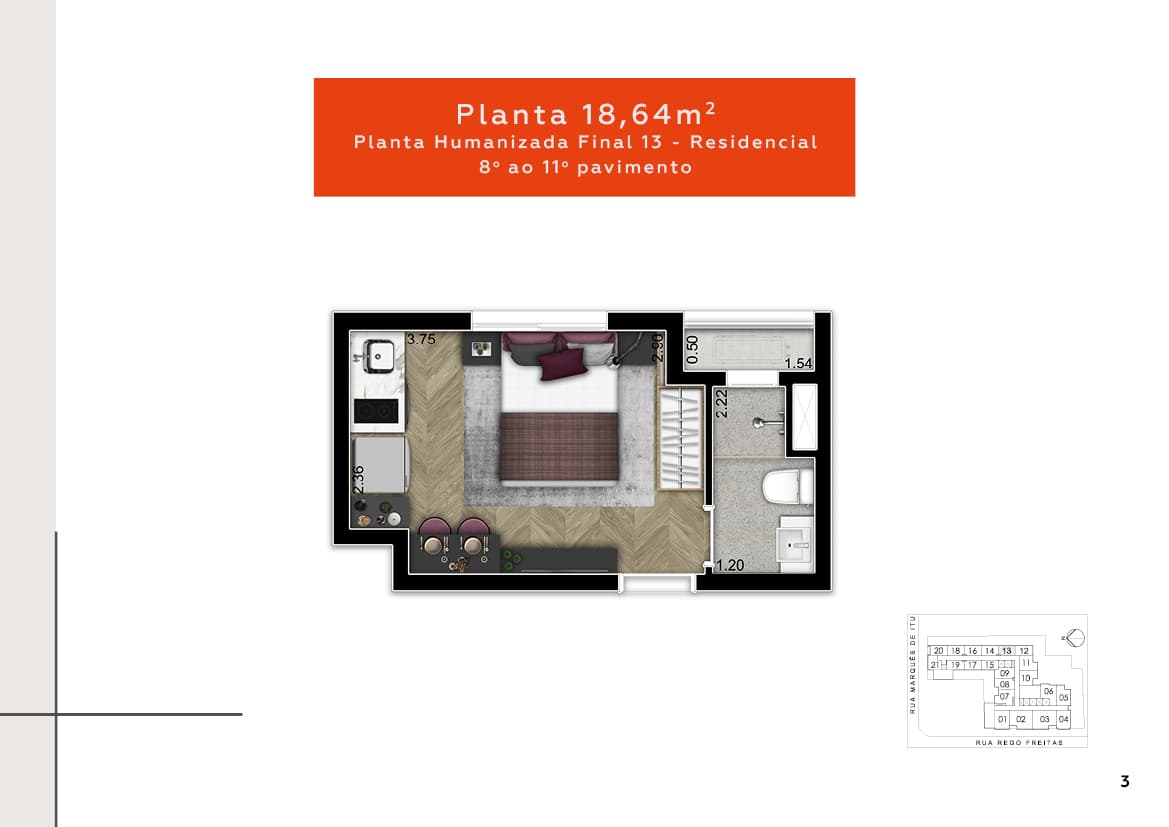 Planta 18,64m²