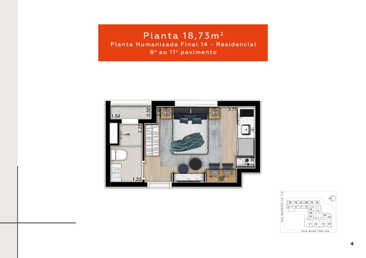 Planta 18,73m²