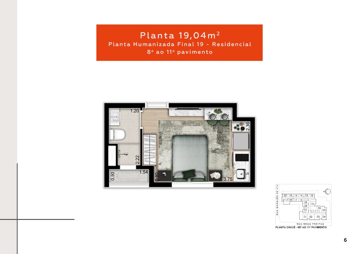 Planta 19,04m²