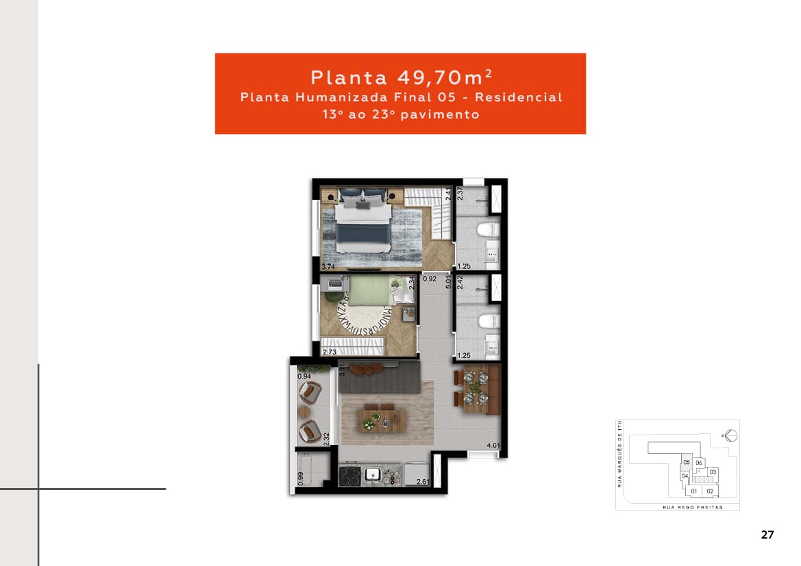 Planta 49,70m²