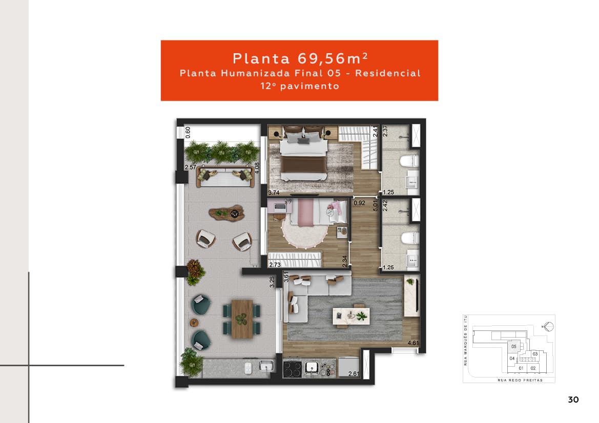 Planta 69,56m²