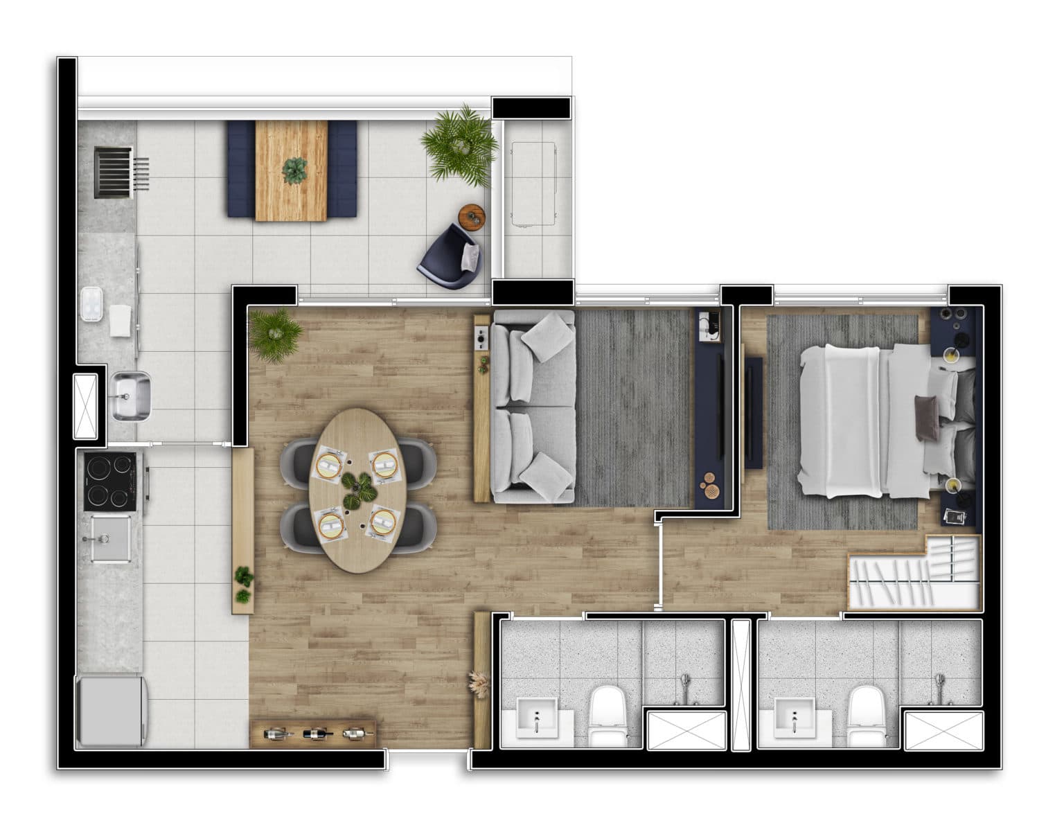 Planta 53m²