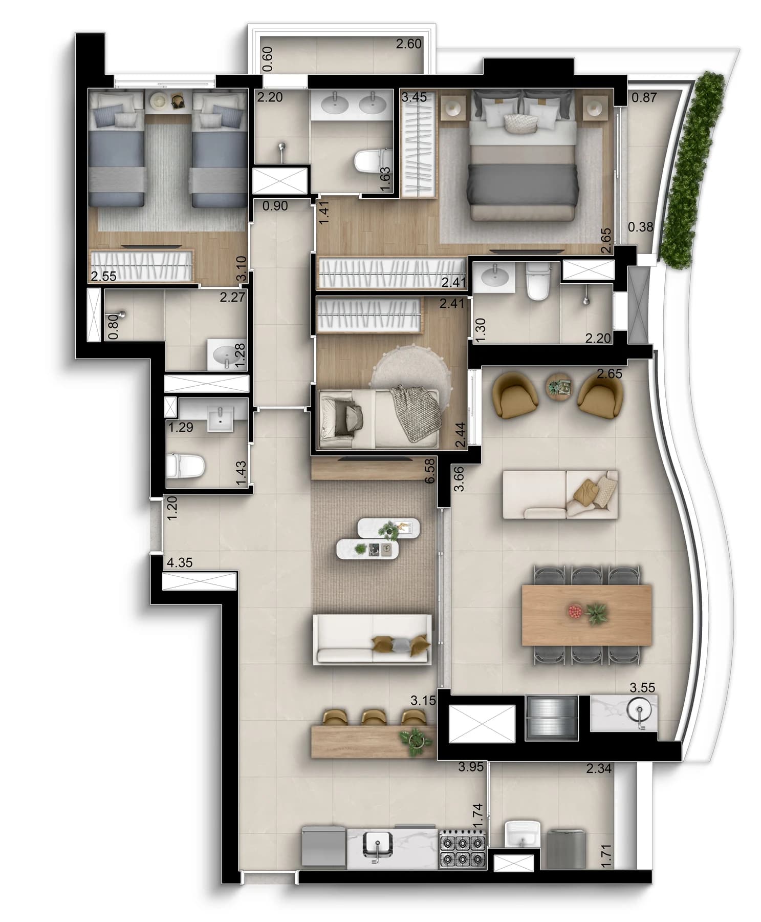 Planta Ilustrada - 120m²